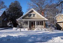 house in winter snow