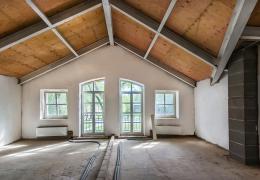 half finished attic space of home