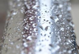 water droplets on aluminum ductwork