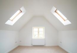 finished empty white room, finished attic bonus room