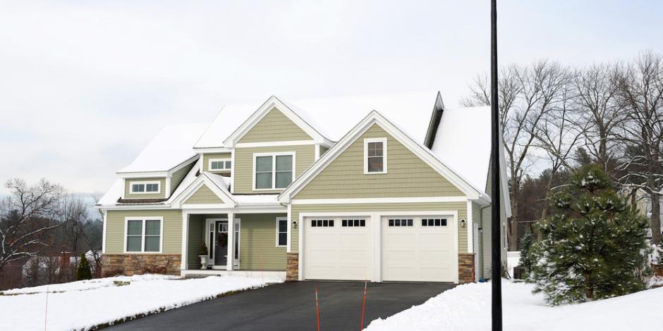 snowy winter home